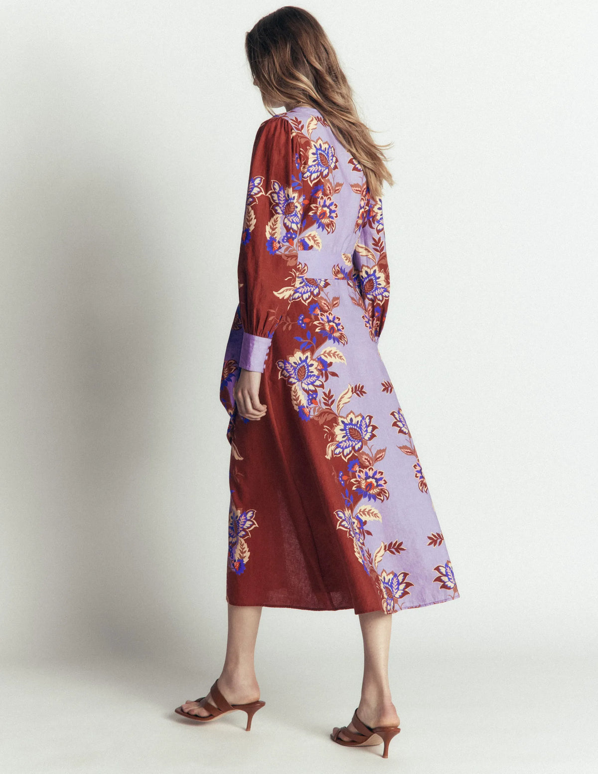 Blouson Sleeve Occasion Dress-Multi, Super Bloom
