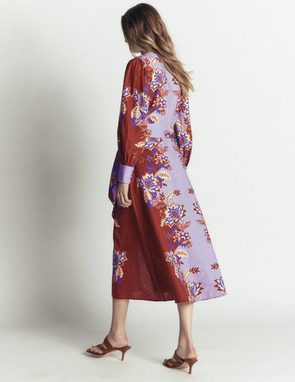 Blouson Sleeve Occasion Dress-Multi, Super Bloom
