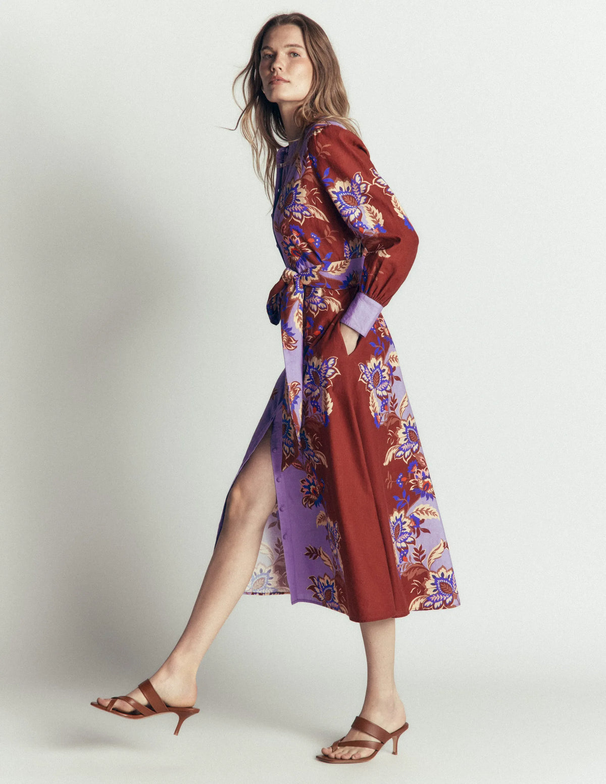 Blouson Sleeve Occasion Dress-Multi, Super Bloom