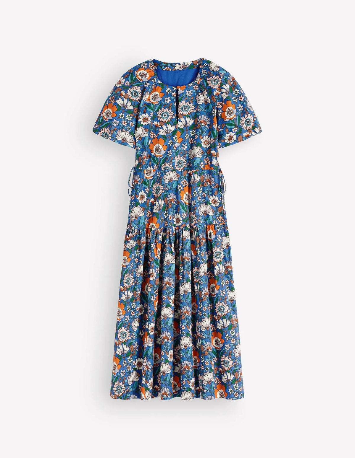 Draw Waist Cotton Dress-Multi, Floral Field