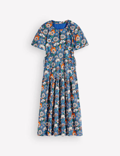 Draw Waist Cotton Dress-Multi, Floral Field