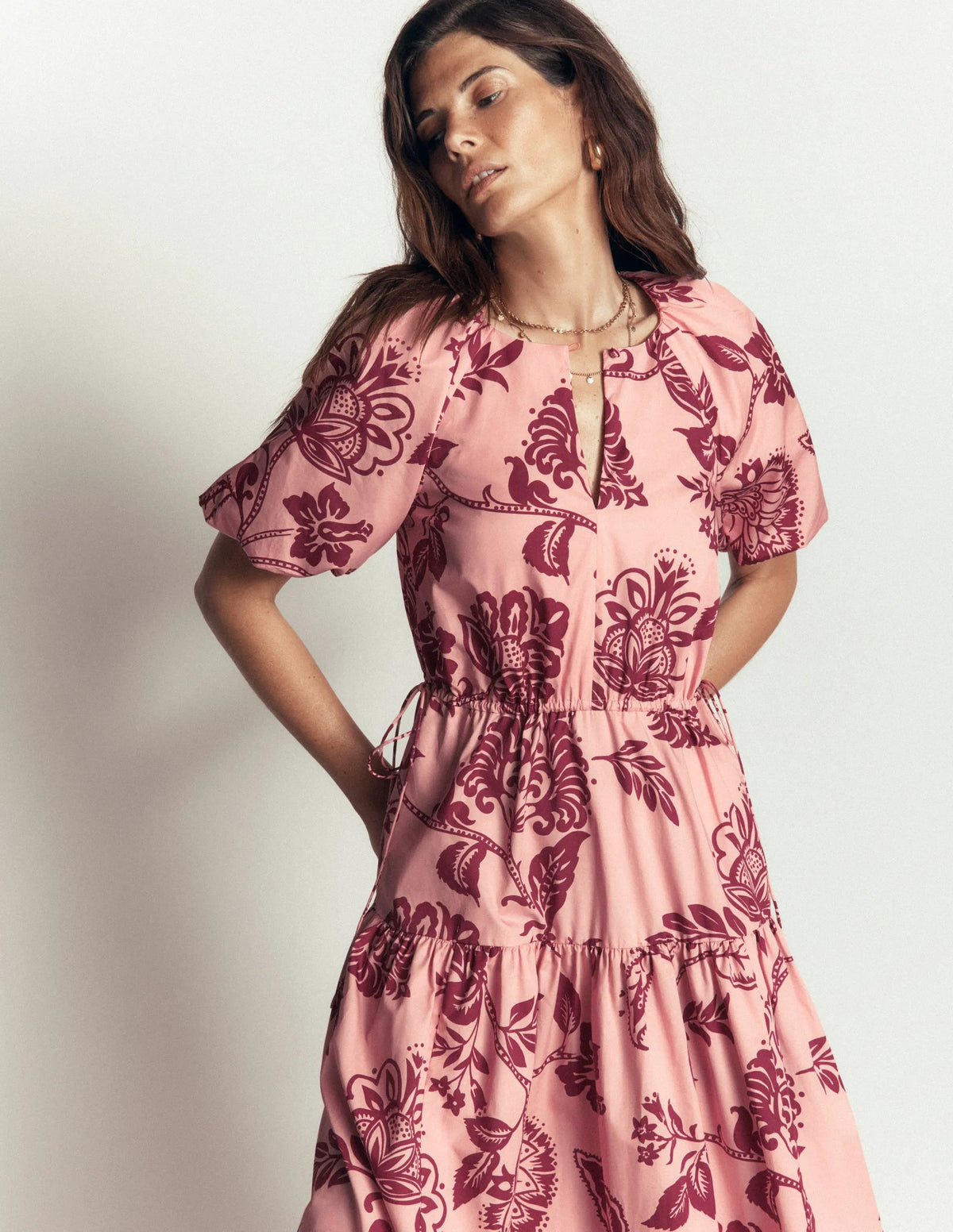 Draw Waist Cotton Dress-Chalk Pink, Planted Meadows