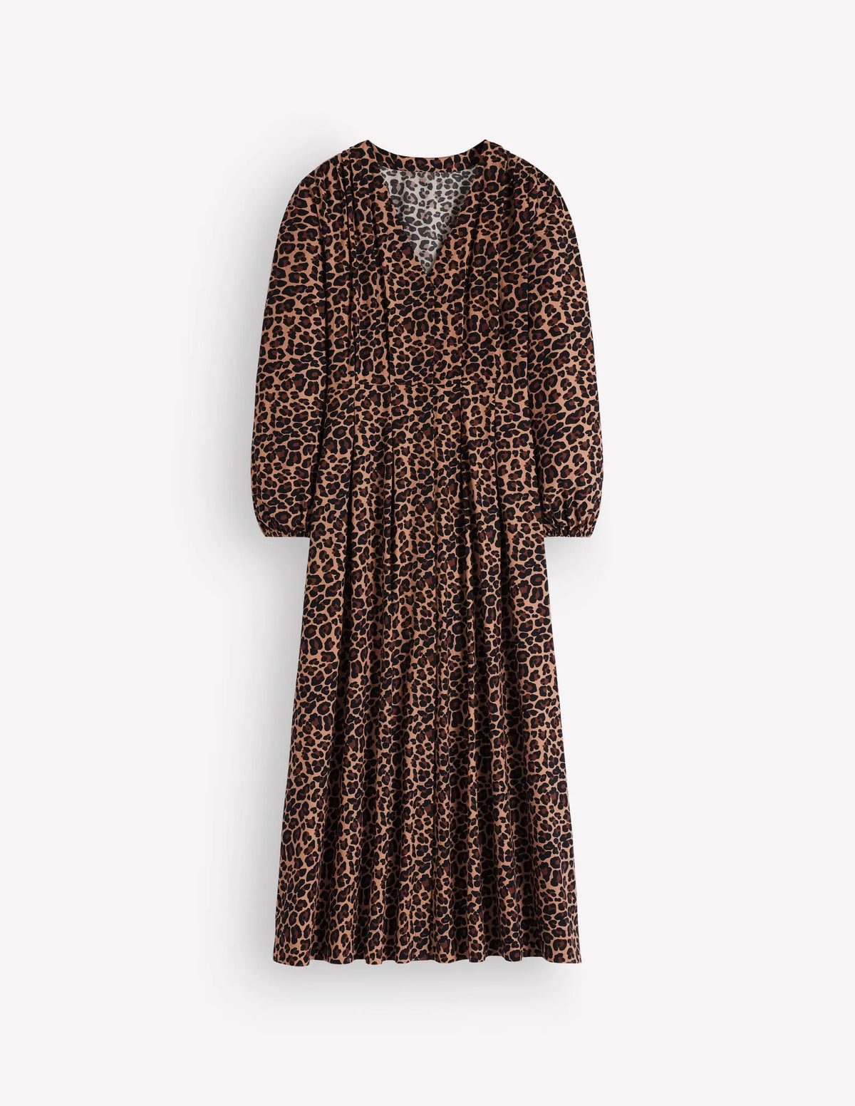 Nicola Cotton Midi Dress-Camel, Animal Fields