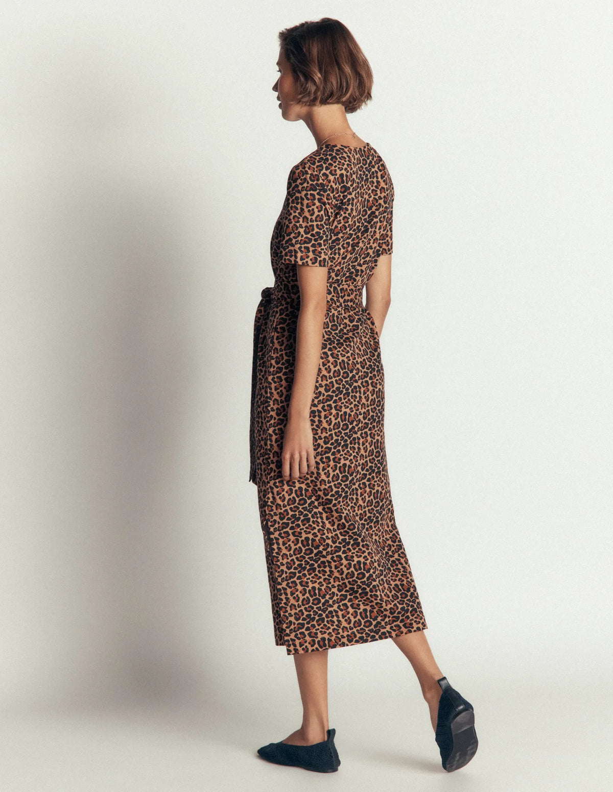 T-Shirt Jersey Midi Dress-Camel, Animal Fields