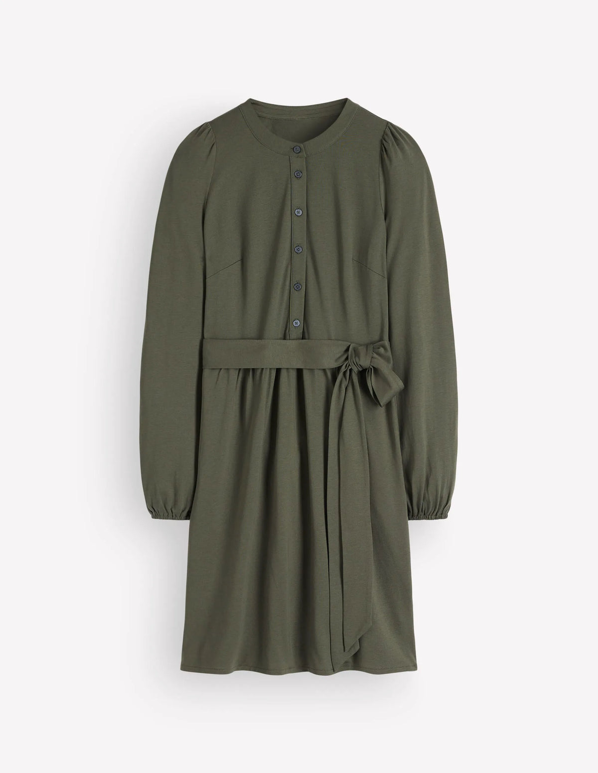 Adele Belted Jersey Dress-Chrome Green