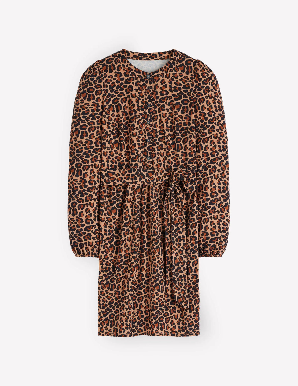 Adele Belted Jersey Dress-Camel, Animal Fields