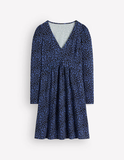 Briony Jersey Short Dress-Zodiac Purple, Leopard Fields