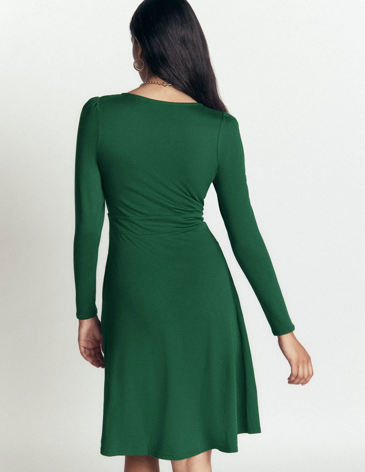 Briony Jersey Short Dress-Hunter Green