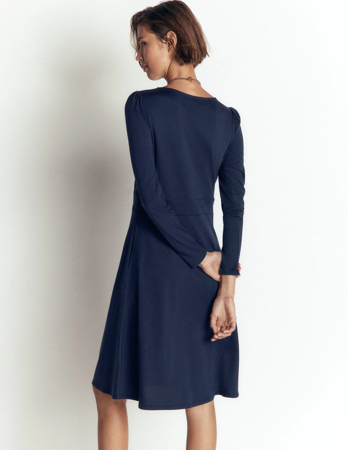 Briony Jersey Short Dress-Navy