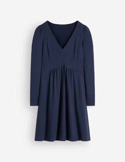 Briony Jersey Short Dress-Navy