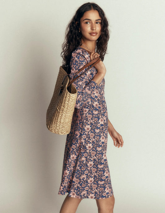 Briony Jersey Short Dress-Ballet Slipper, Floral Field