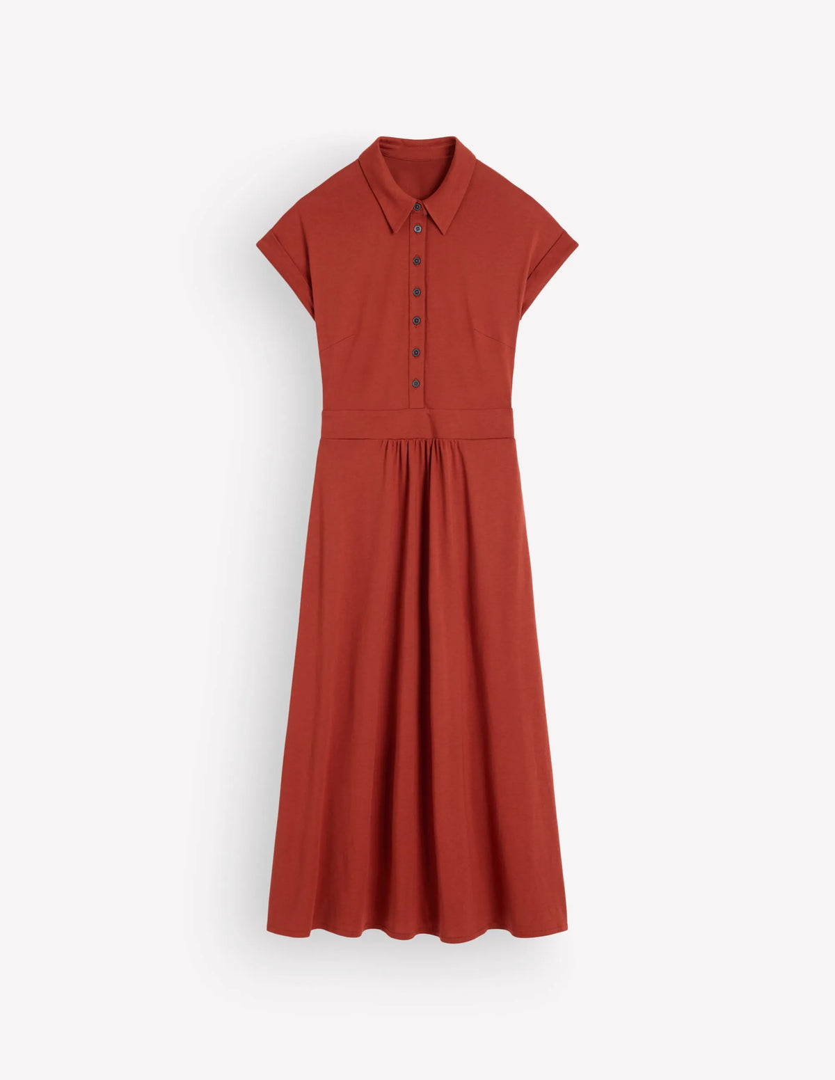 Fae Jersey Shirt Dress-Burnt Orange