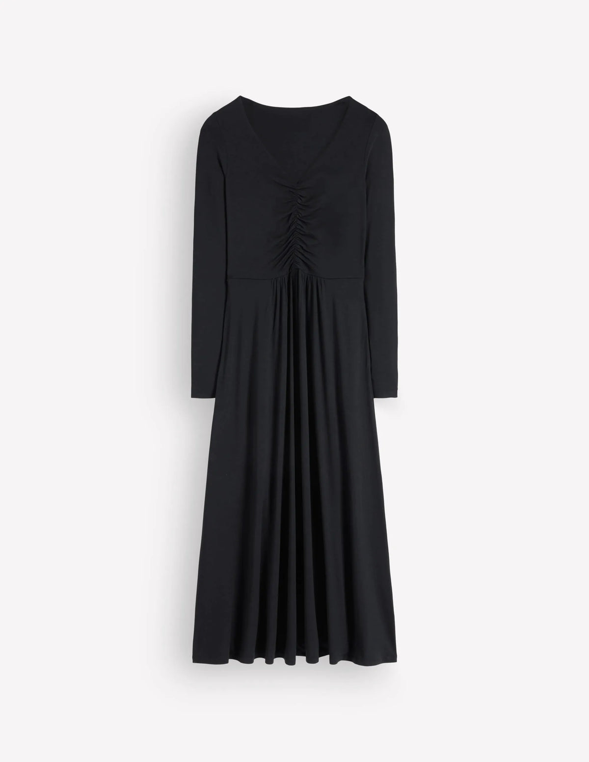 Jasmine Ruched Jersey Dress-Black