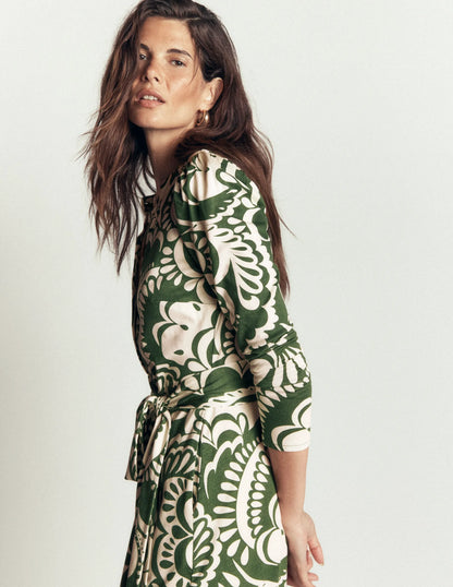 Honor Column Jersey Midi Dress-Chive, Flourishing Medley