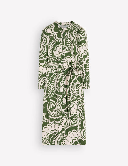Honor Column Jersey Midi Dress-Chive, Flourishing Medley