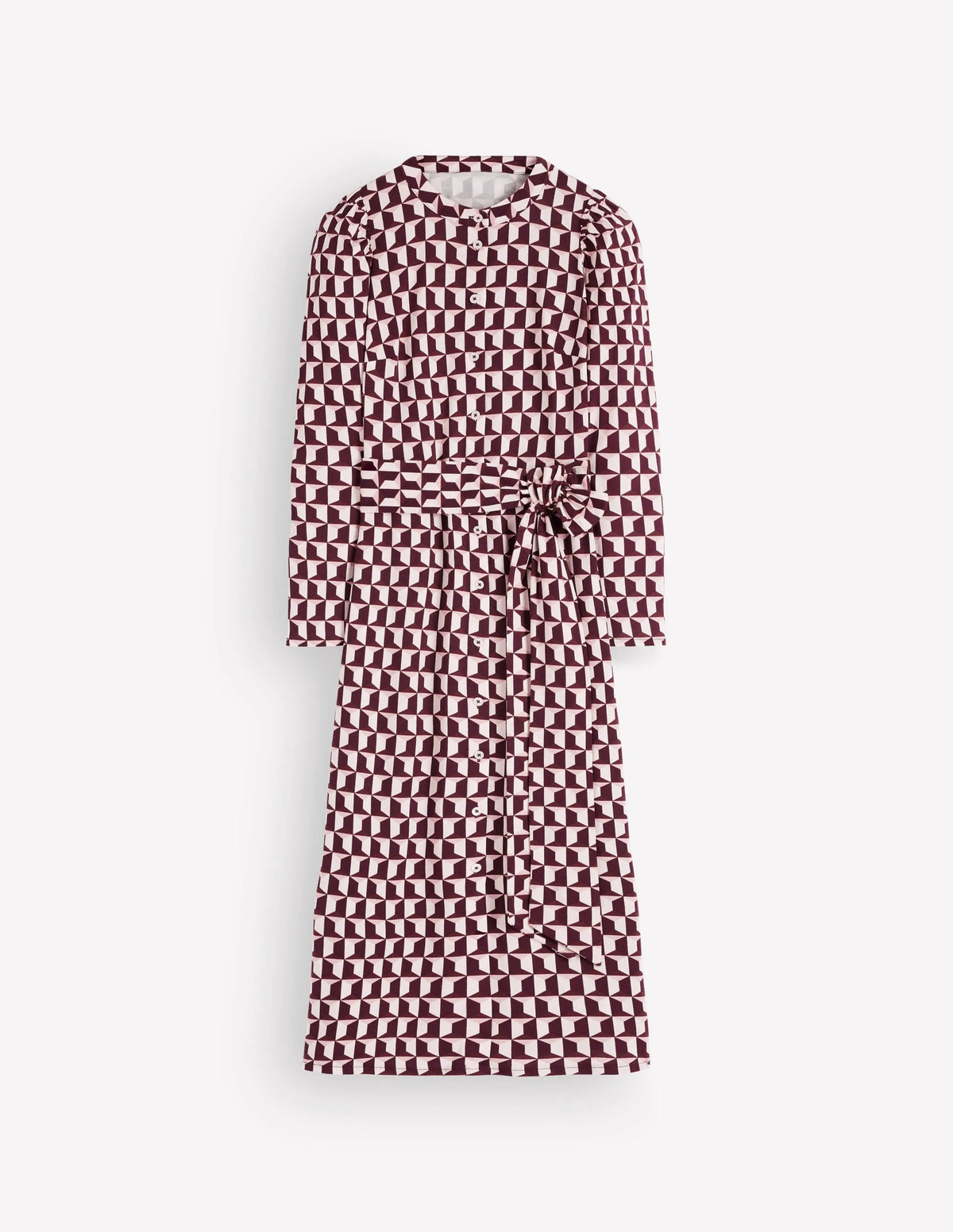 Honor Column Jersey Midi Dress-Deep Wisteria, Blocked Geo