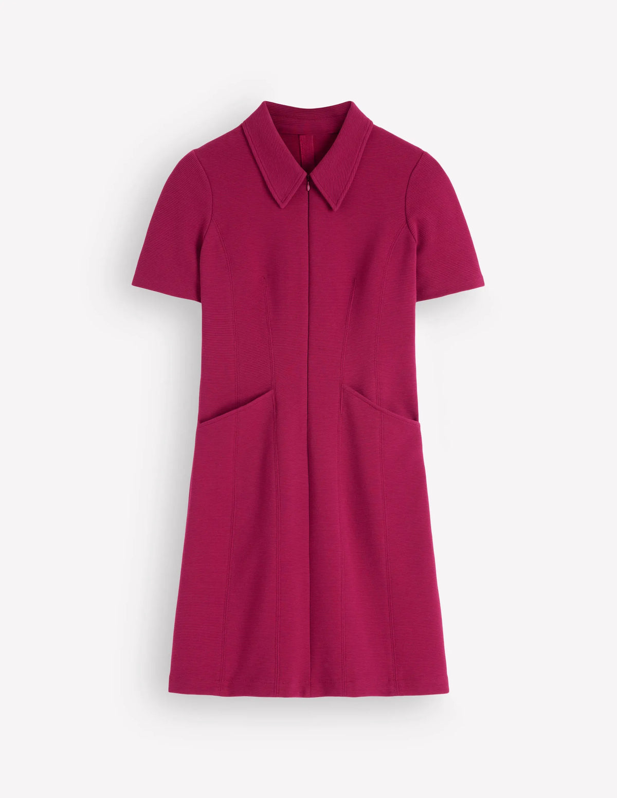 Nia Short Sleeve Ottoman Dress-Beetroot Red