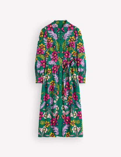 Maeve Occasion Shirt Dress-Jewel Green, Butterfly Bouquet