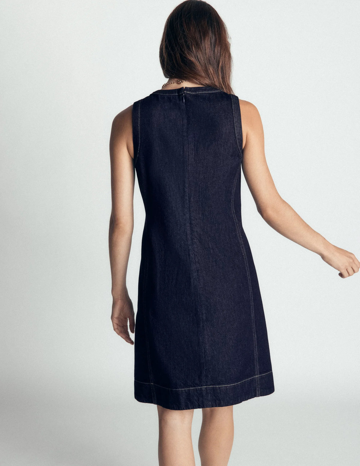 Lou Denim Shift Dress-Indigo Denim