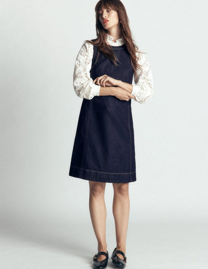 Lou Denim Shift Dress-Indigo Denim