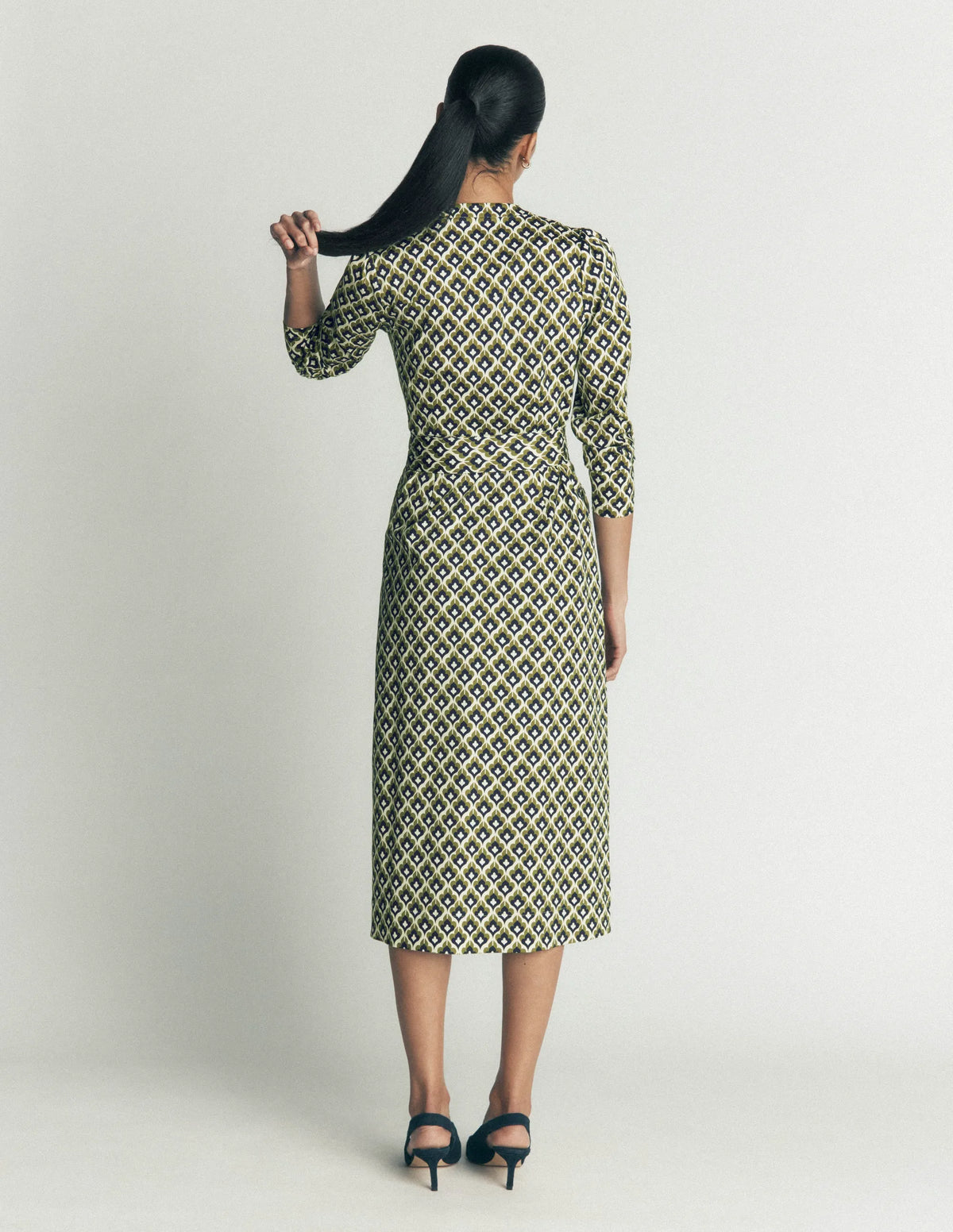 Louise Midi Shirt Dress-French Navy, Geo Party