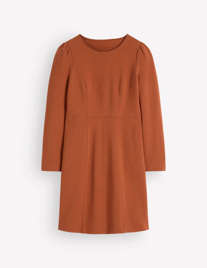Marla Seamed Ottoman Dress-Gingerbread