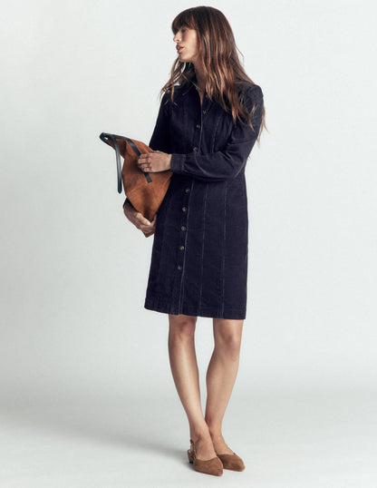 Rhoda Cord Short Dress-Navy