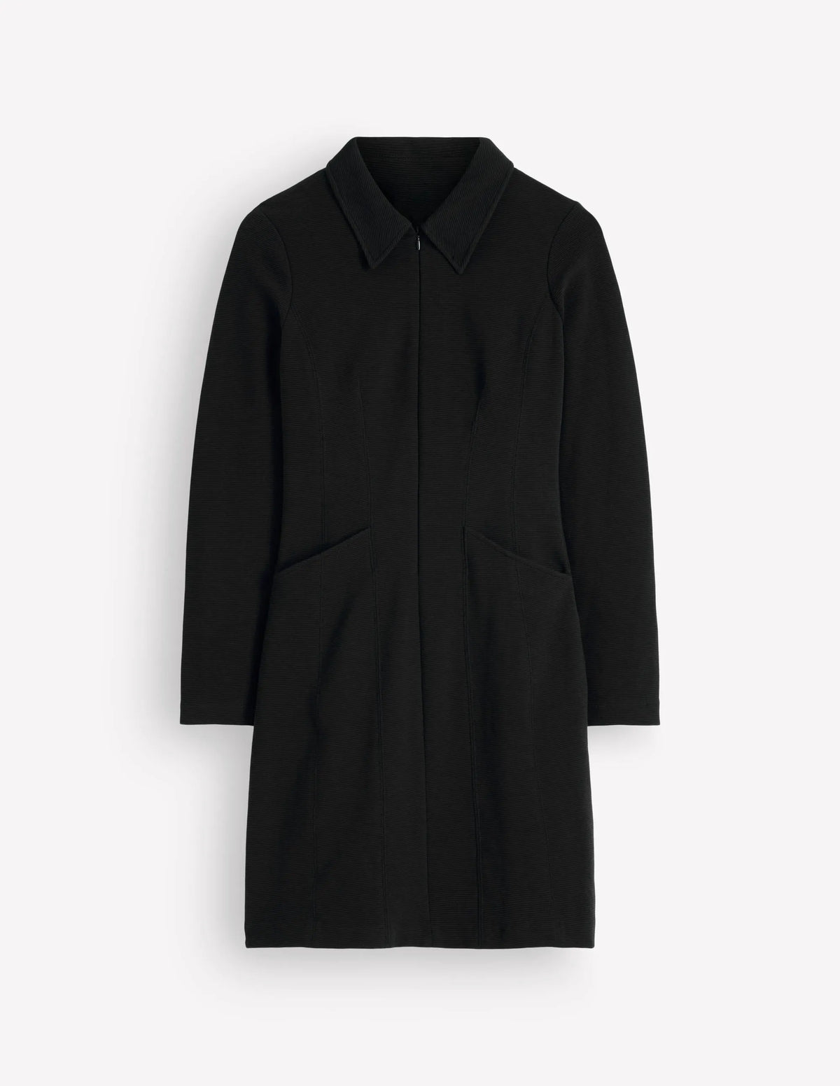 Nia Ottoman Long Sleeve Dress-Black