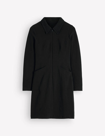 Nia Ottoman Long Sleeve Dress-Black