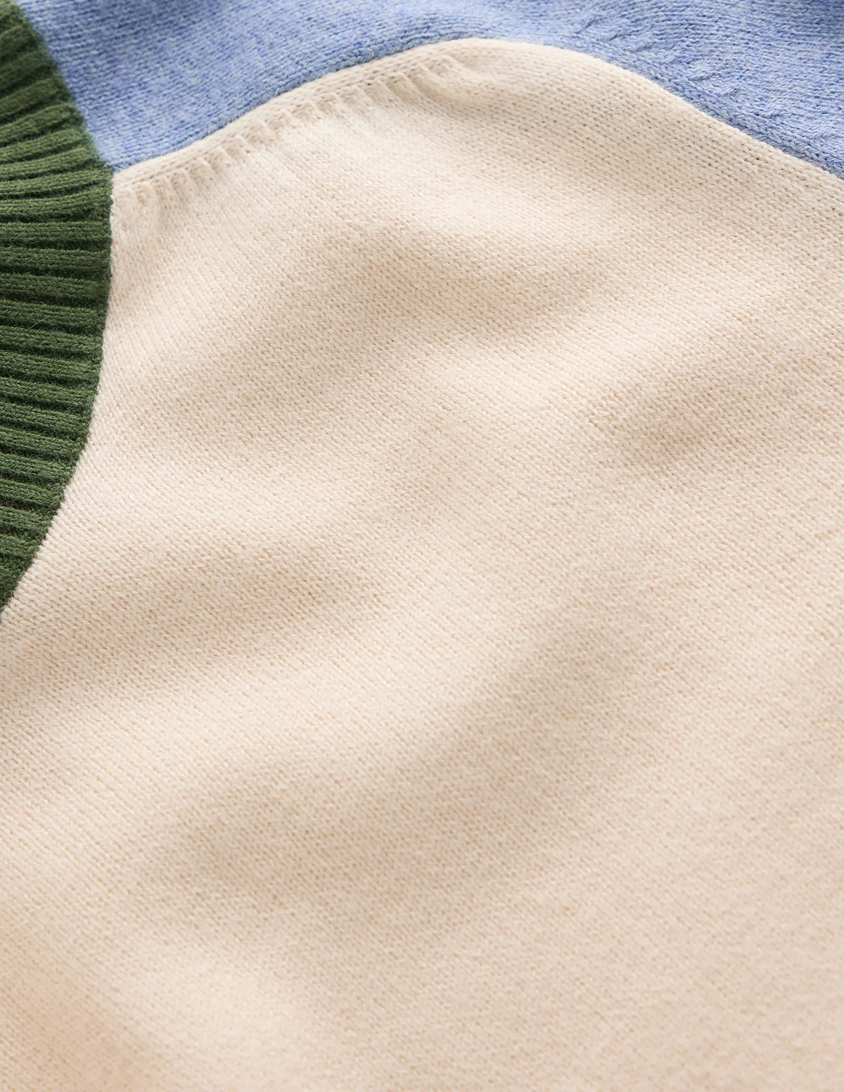 Meg Raglan Sleeve Sweater-Ivory, Blue and Green