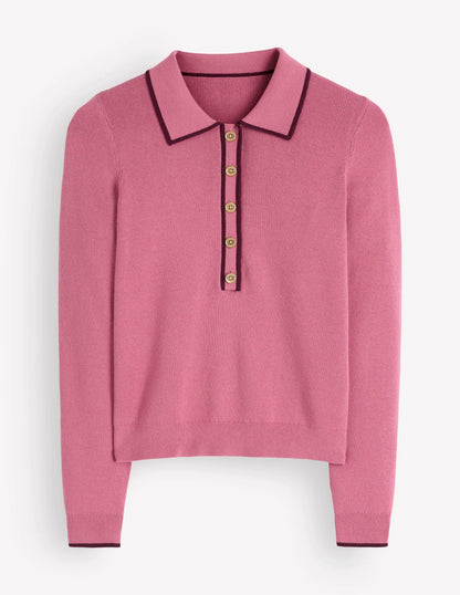 Liz Henley Sweater-Pink Heather