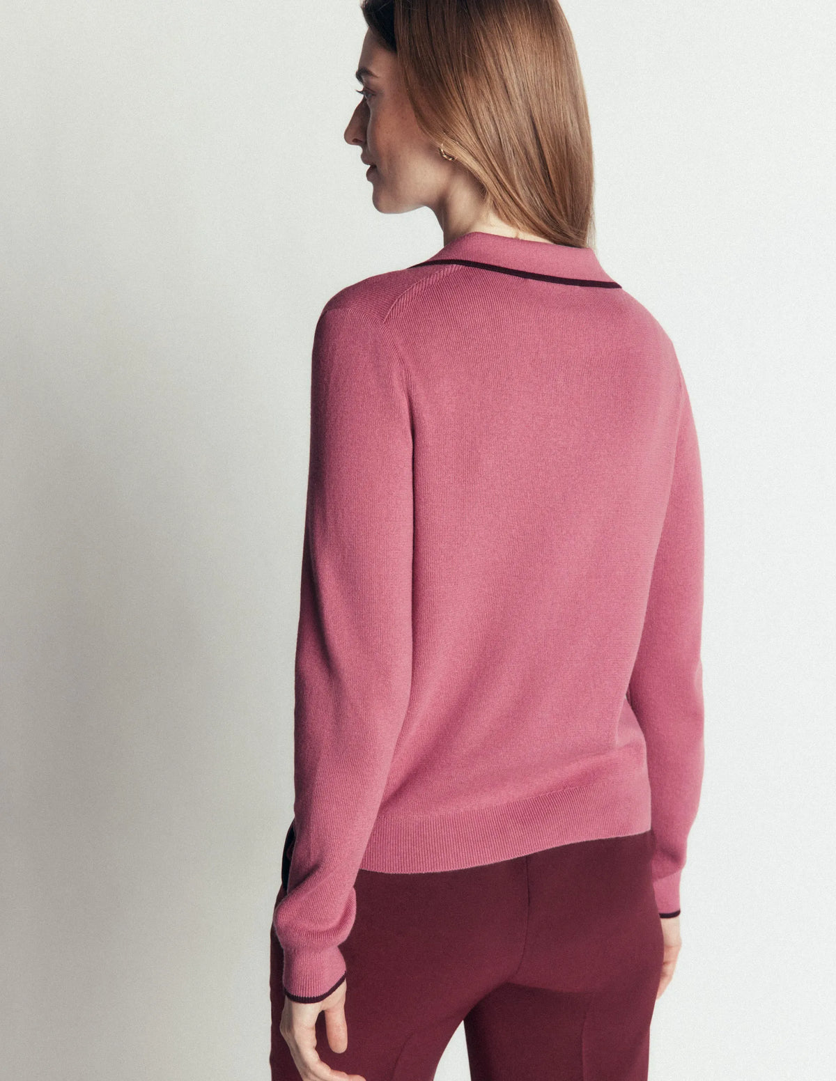 Liz Henley Sweater-Pink Heather