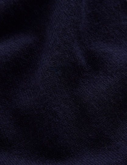 Elsie Cashmere Crew Sweater-Navy
