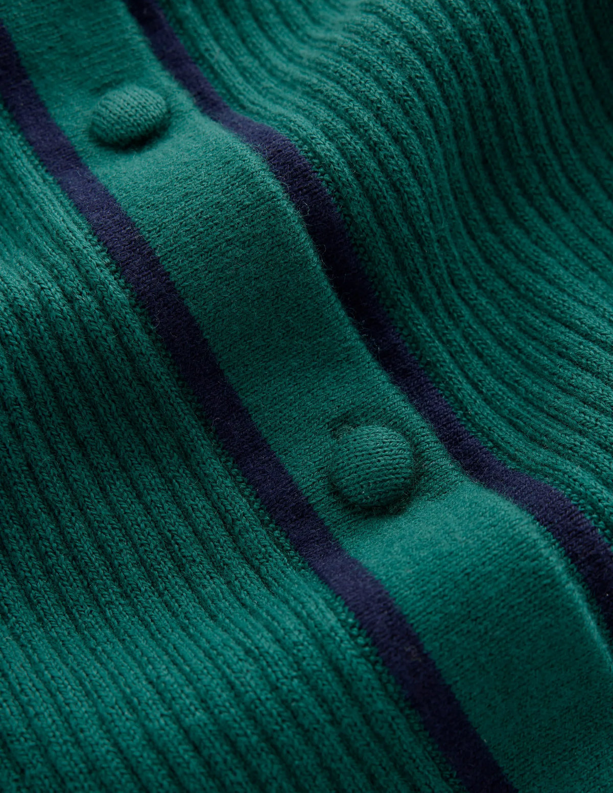 Paula Ribbed Crew Cardigan-Midnight Teal