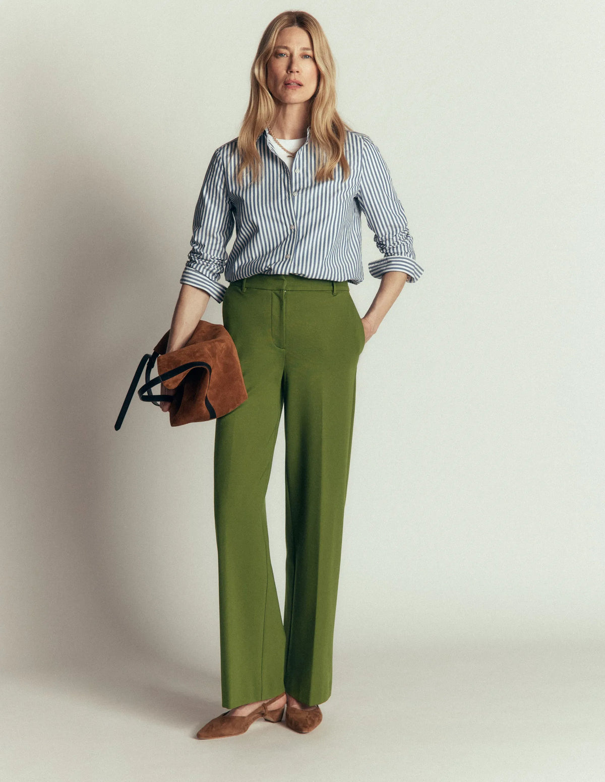 Belgravia Ponte Pants-Forest Green