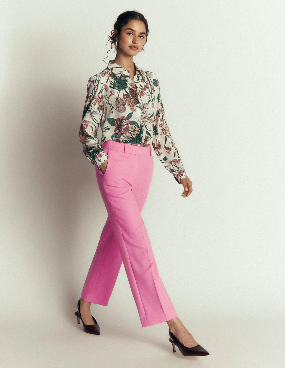 Canonbury Textured 7/8 Pants-Wild Pink