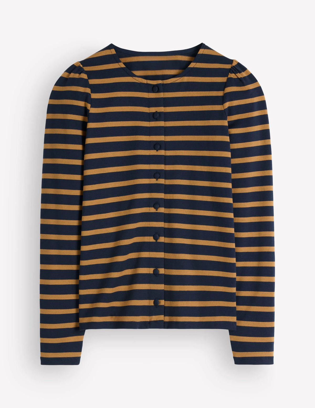 Iris Puff Sleeve Mariner-Navy, Dijon Stripe