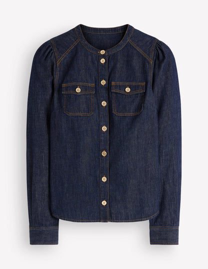 Thea Denim Shirt-Dark Indigo