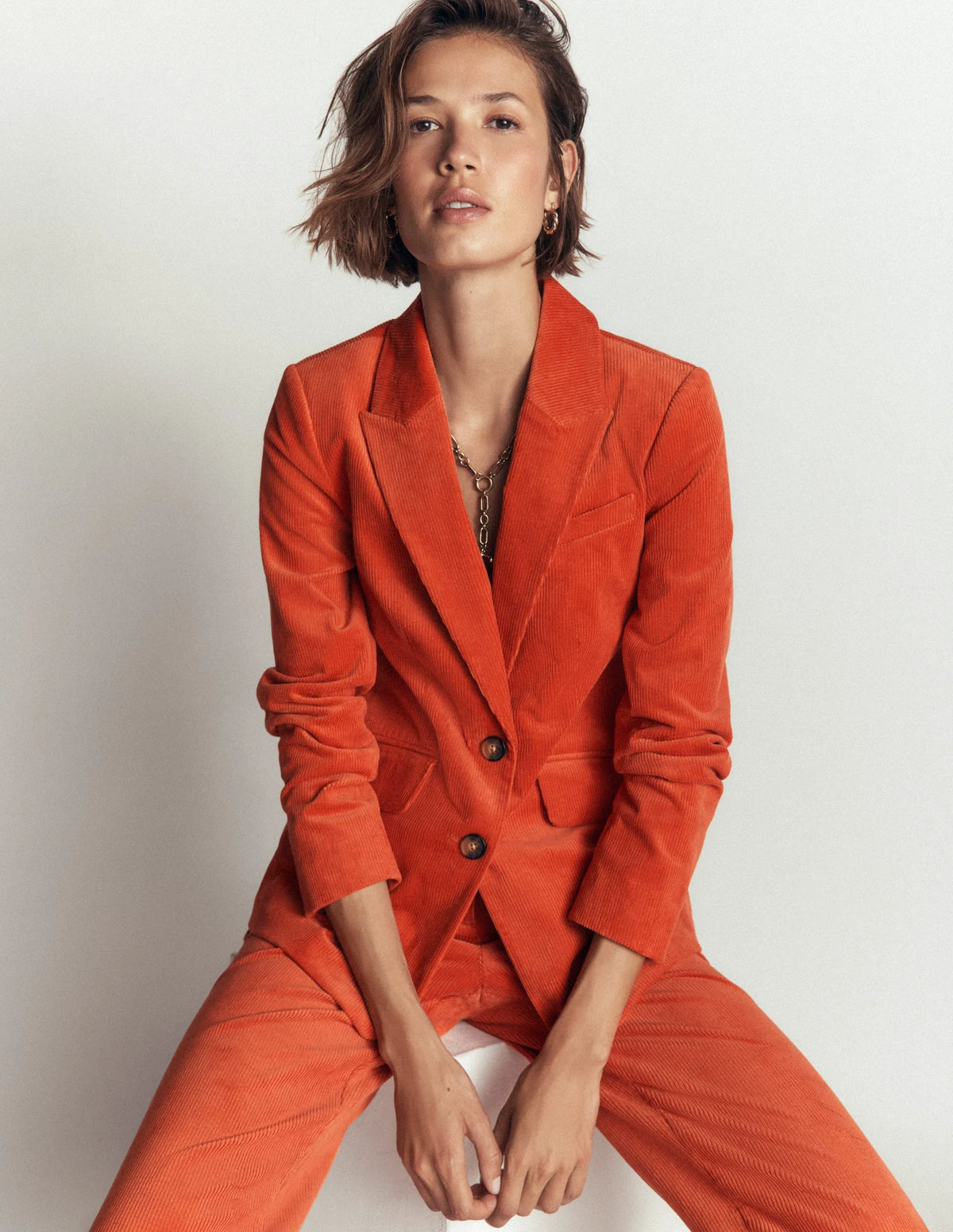 Stamford Cord Blazer-Spiced Ginger