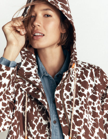 Longline Raincoat-Cow Fields