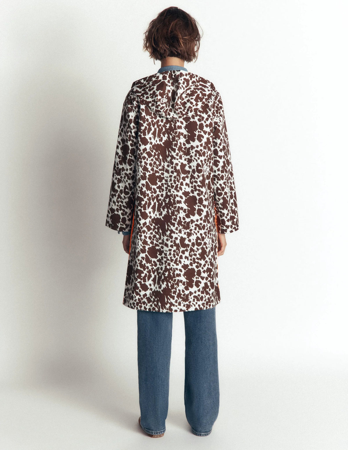 Longline Raincoat-Cow Fields
