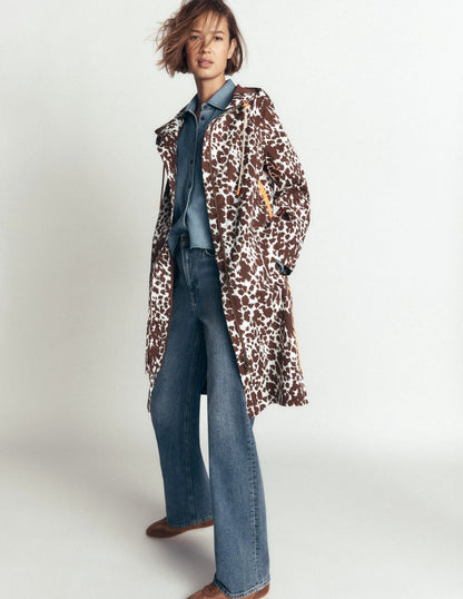 Longline Raincoat-Cow Fields