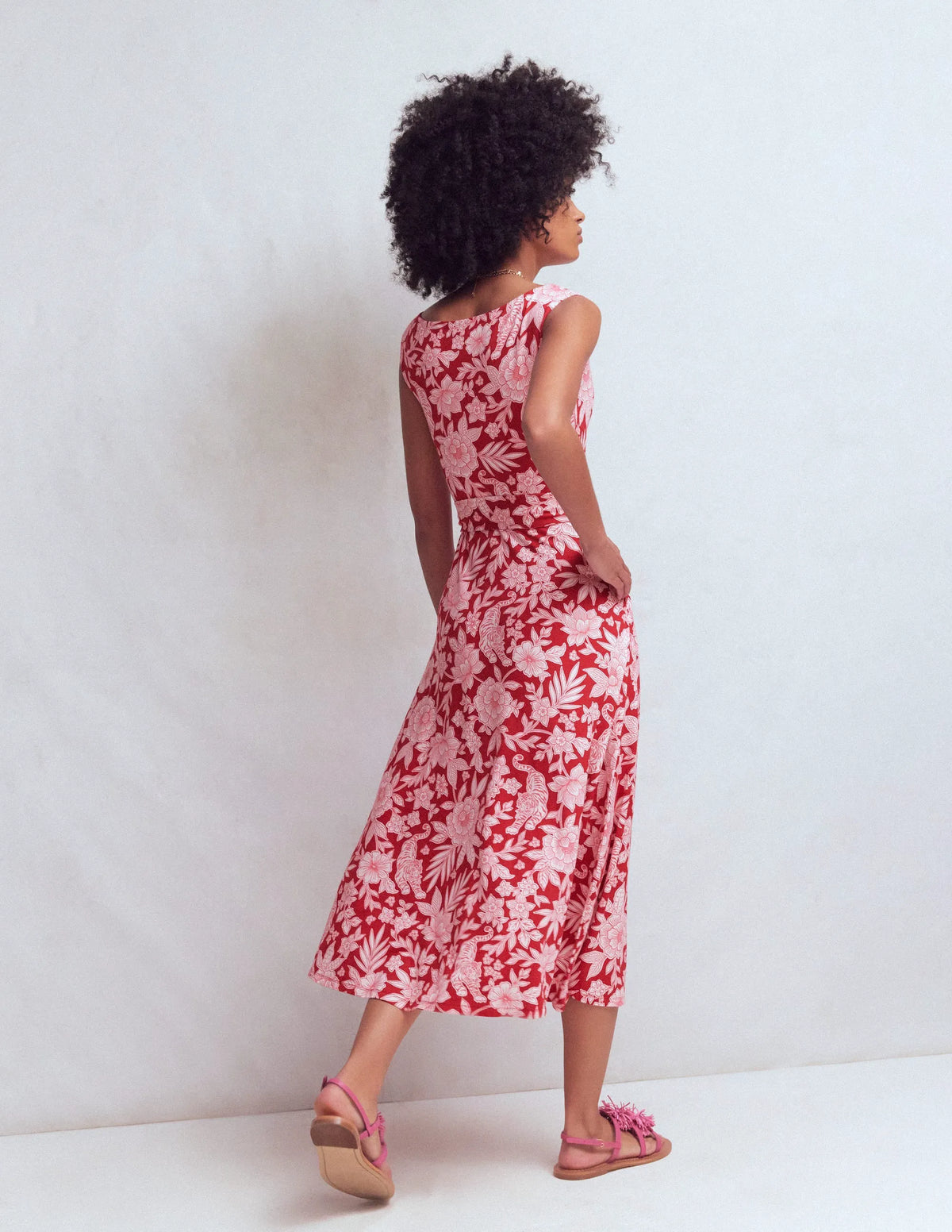 Tamsin Jersey Midi Dress-Spicy Red, Tigers Paradise