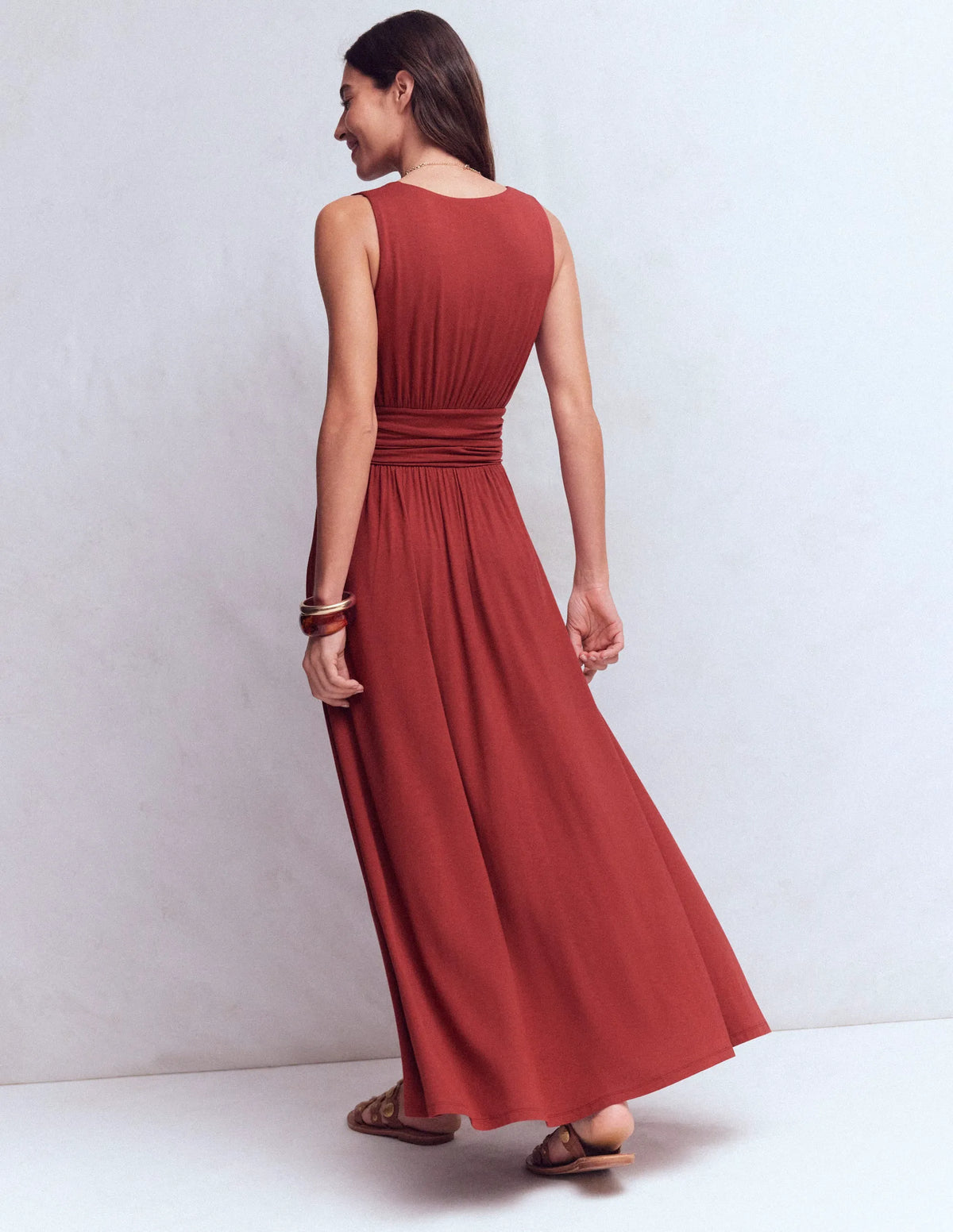 Elodie Jersey Maxi Dress-Rich Chestnut