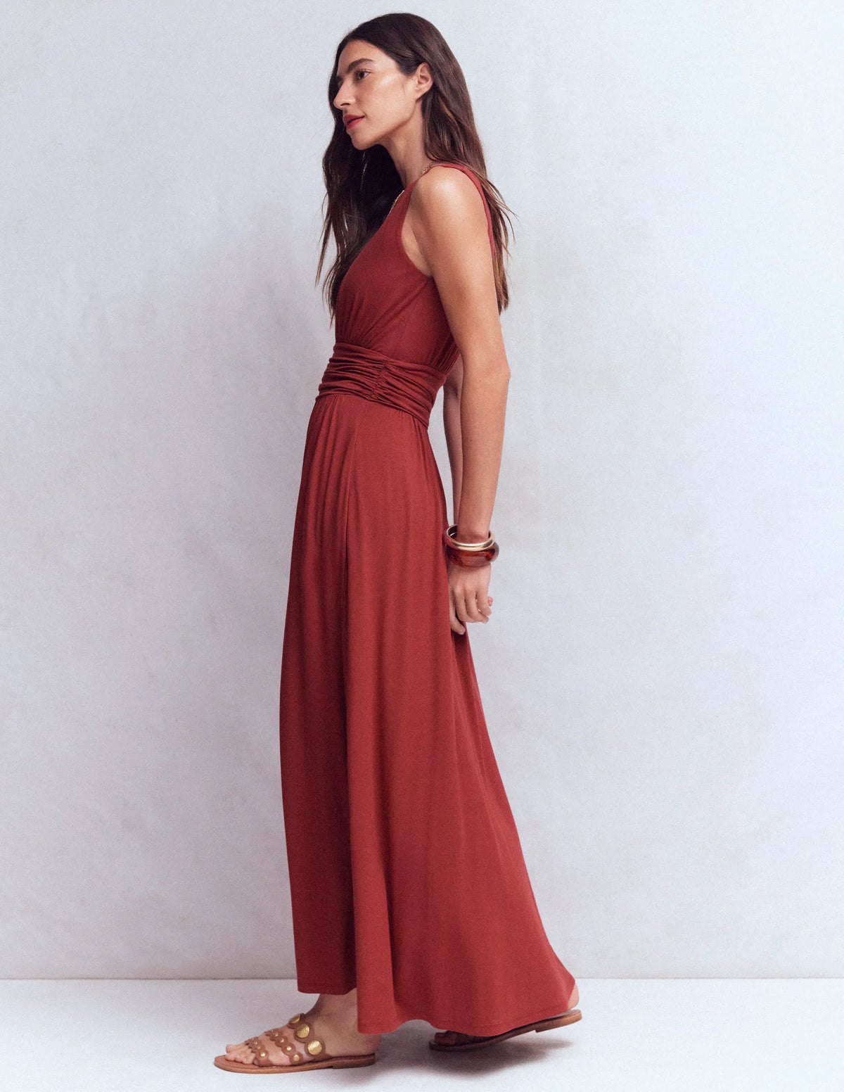 Elodie Jersey Maxi Dress-Rich Chestnut