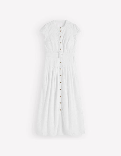 Arabella Cotton Maxi Dress-White Broderie