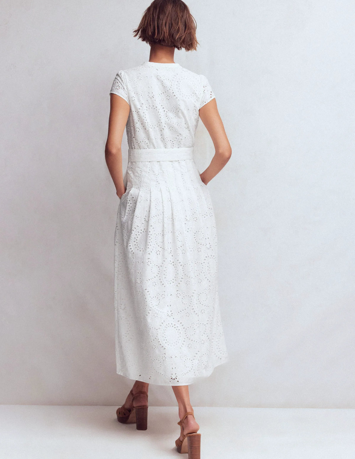 Arabella Cotton Maxi Dress-White Broderie