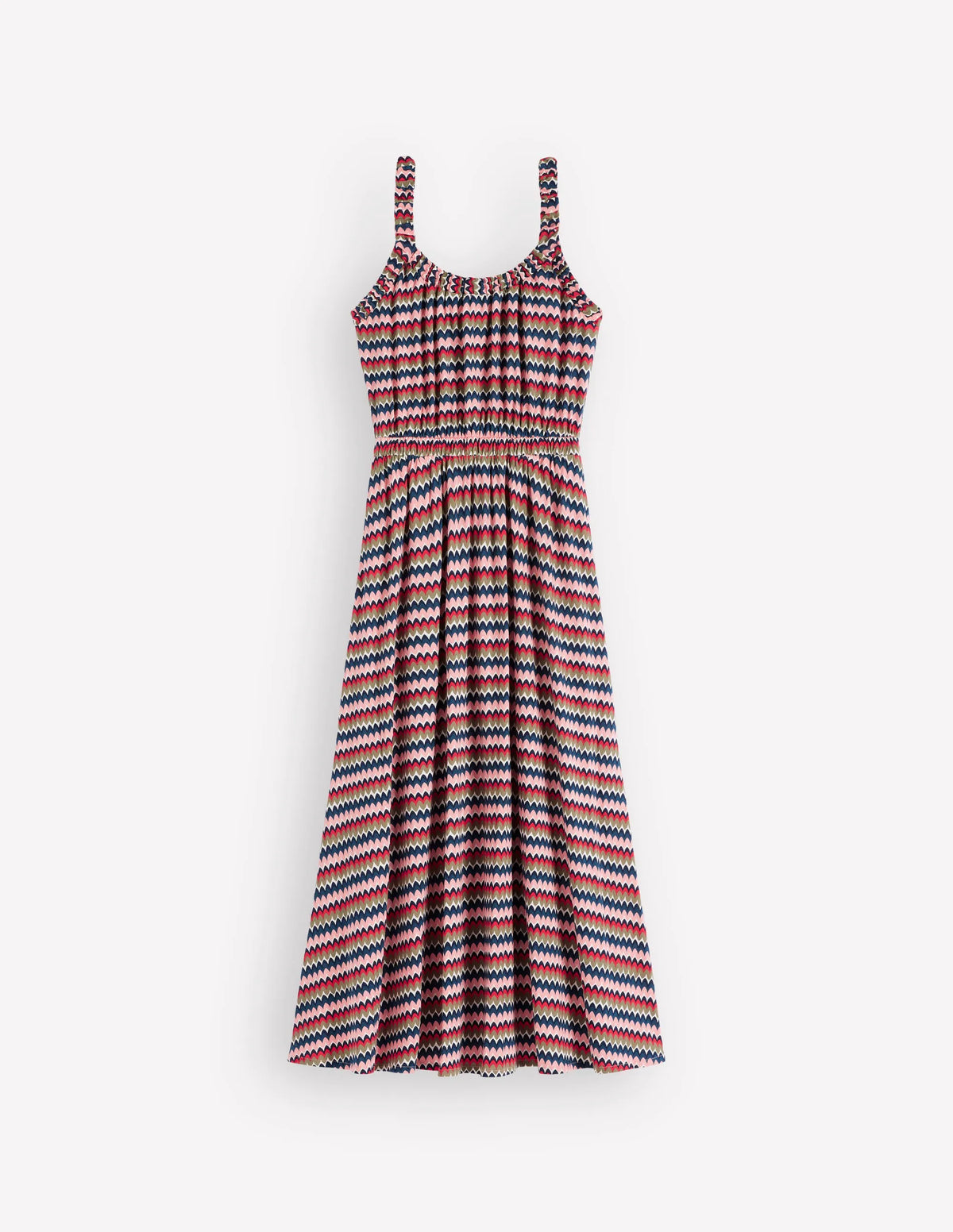 Scoop Neck Jersey Dress-Multi, Zigzag Ripple