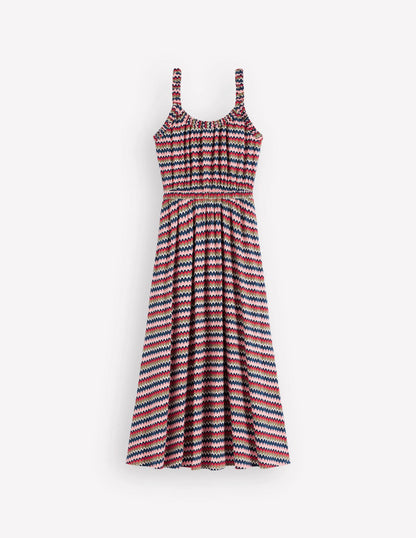 Scoop Neck Jersey Dress-Multi, Zigzag Ripple