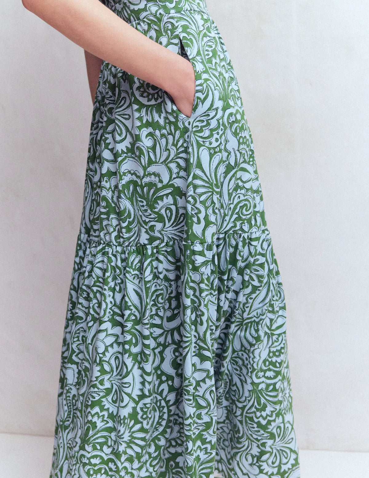 Camalie Jersey Maxi Dress-Green, Elaborate Gardenia